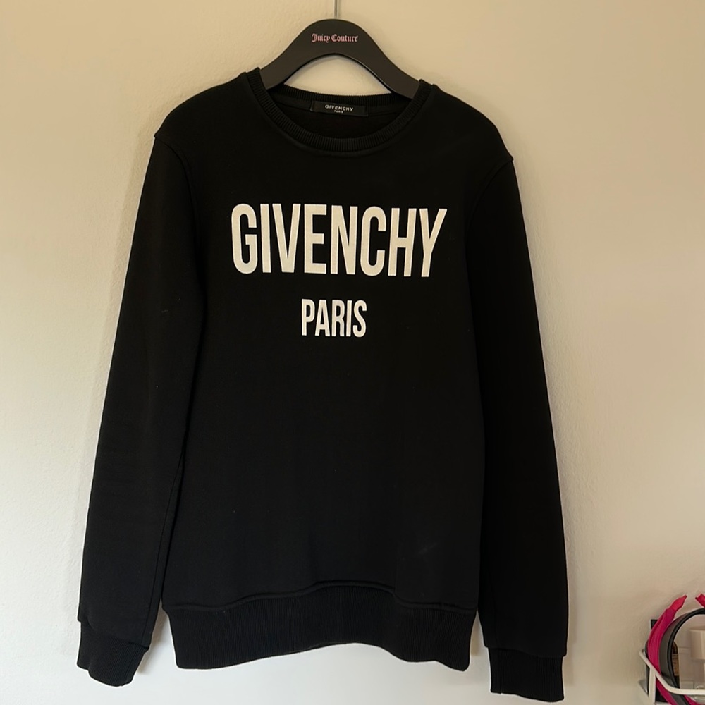 Givenchy Black Crewneck Sweatshirt with White Logo